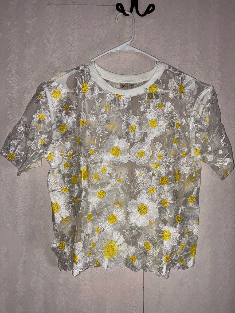 Anthropologie Dolman Left Coast Sheer Flower Appliqué tee 🌼 - Picture 4 of 8